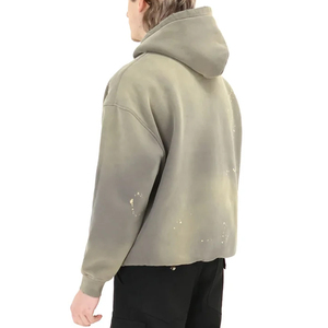 Comfortable Oversized <b>Pullover</b> <b>Men</b> Sun Faded Hoodie for Everyday Wear Cotton Sun Faded Distressed <b>Men</b> Hoodie In Low MOQ - Product Image 4