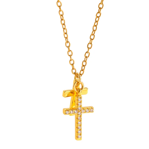 Collier croix pour hommes et femmes en acier inoxydable 304 durable avec une finition dorée élégante - Product Image 5