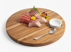 Plateau de service rectangulaire en bois pour sushis, présentoir alimentaire avec tiroir à baguettes, multifonctionnel pour cuisine, maison, restaurant, fête - Product Image 5