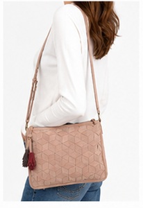 Sac bandoulière Gravs en cuir suédé de qualité supérieure pour femme, style vintage, mode estivale, avec pompon, motif géométrique, sac messager de créateur, réglable - Product Image 5
