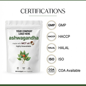 Cápsulas Blandas de Extracto de Ashwagandha de Marca Privada con Aceite MCT, Alta Absorción, Suplemento para el Estrés - Product Image 5