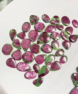 Natural Ruby Zoisite Cabochon Loose Gemstone Mixed Shapes Pear Cut Pink Green Anyolite Stone for Jewelry Making Wholesale Bulk L - Product Image 3