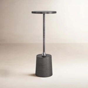 Modern Slim Pedestal Accent Bar <b>Table</b> <b>Matte</b> Finish Round Top Compact Space Efficient Design Strong Base for Modern Interiors - Product Image 5