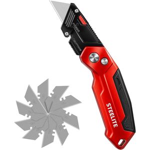 Couteau utilitaire pliable en métal robuste avec bouton de verrouillage rapide pour couper les cartons, les bâches et le cuir – Cutter - Product Image 1