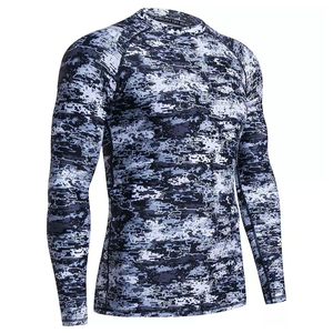 Mens Long Sleeve Compression Shirt Digital <b>Camo</b> Print Quick Dry Polyester Rash Guard Athletic Sports Training Workout <b>Top</b> men - Product Image 3