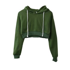 Sudadera corta con cordón y manga larga para mujer, ropa para Parte Superior Femenina, de otoño e invierno, con colores personalizados - Product Image 1