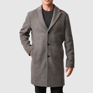 OEM Service Design Your Own Logo <b>Men's</b> Woolen Polyester/Wool Trench Coats High Quality Turn-down Collar Wool Coat - Product Image 3