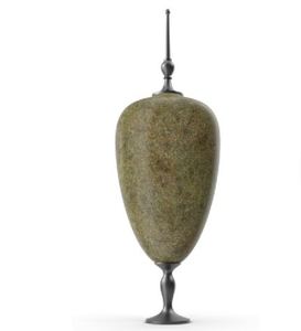 Modern Stone Oval <b>Vase</b> Handmade Decorative Tabletop Urn Minimalist Design - Product Image 3