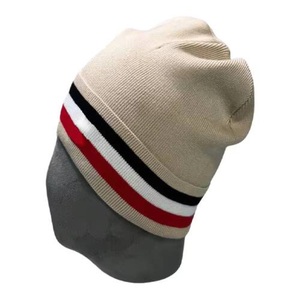 คอลเลคชั่นหมวกบีนนี่ถักไหมพรมแบบเรียบสำหรับฤดูหนาว  วัสดุโพลีเอสเตอร์/คอตตอน  รับสกรีนโลโก้  สำหรับทุกเพศ - Product Image 1