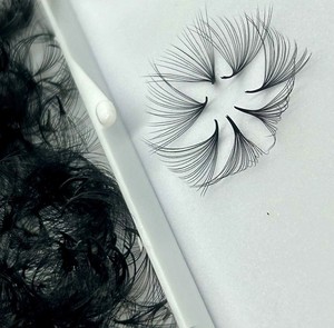 Fournisseur d'extensions de cils pré-faits en marque privée 10D-20D 0.03/0.05/0.07 Fibre synthétique Base pointue Noir mat Soie de vison - Product Image 2