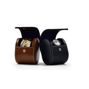 กล่องใส่นาฬิกาหนังวีแกนทำมือแบบม้วนเดี่ยว ป้องกันการกระแทก กล่องใส่นาฬิกาสำหรับเดินทางสุดหรู พร้อมตัวล็อคและซับในนุ่ม - Product Image 1