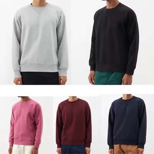 Sudadera de Cuello Redondo para Hombre, Corte Regular, con Logotipo Personalizado Estampado en la Parte Delantera, Estilo Casual Otoñal, Manga Raglán, Color Sólido, Algodón - Product Image 4