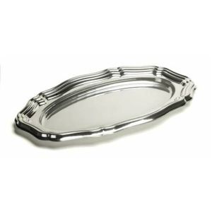 Plateau de service octogonal en acier inoxydable poli argenté, plateau alimentaire en métal durable pour hôtel, restaurant, mariage, fournitures de fête - Product Image 2