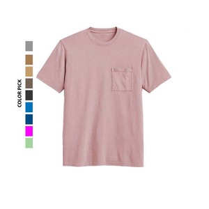 เสื้อยืดคอกว้าง แขนสั้น สีพื้น ผ้าฝ้าย ทรงปกติ สำหรับผู้ชาย แบบเรียบ ไม่มีลาย - Product Image 3