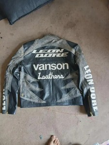 Chaqueta de Motociclista Aim Leon Dore X Vanson, de Cuero Vacuno Negro, Ecológica, Resistente al Viento, Estilo Clásico Urbano - Product Image 4