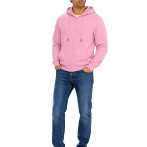 Sweat-shirt à capuche entièrement zippé personnalisé pour hommes, en molleton de coton, avec poches kangourou, pour commandes en gros de vêtements décontractés - Product Image 5