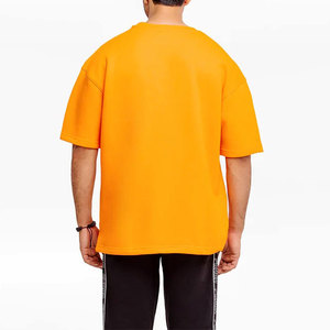 T-shirts pour hommes de haute qualité, coupe ample, épaules tombantes, col contrastant, en coton épais, respirant, style streetwear décontracté et urbain - Product Image 2