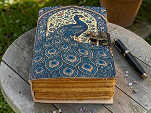 Herb Heritage Handmade Buffalo Leather Water Color Vintage <b>Floral</b> Journal Sewing Bound 200 Sheets Deckle Edge Celestial Diary - Product Image 6