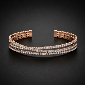 Brazalete de Diamantes de Plata y Oro 925 con Diseño Moderno de 20 mm, Brazalete de Diamantes Moissanite con Claridad VVS, Estilo Hip Hop - Product Image 1