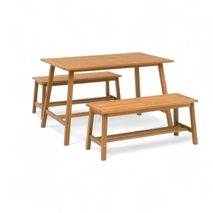 Mesa de Centro de Madera Maciza para Exterior, Diseño Minimalista Marrón con Estructura de Madera de Teca para Decoración del Hogar - Product Image 3