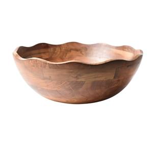 Tazón de servir de madera de acacia premium, ecológico, para ensalada, fruta, pasta, aperitivos, vajilla para el hogar, cocina, comedor, en oferta. - Product Image 6