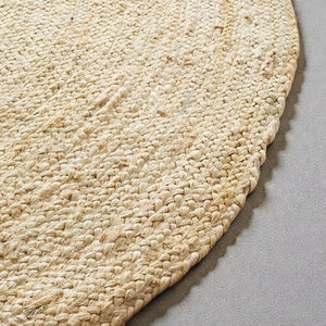 พรมปูพื้นทำมือจากปอกระเจาธรรมชาติ เป็นมิตรกับสิ่งแวดล้อม พรมถักลายทันสมัย พรมปูพื้นลายเรขาคณิต พรมตกแต่งบ้านสไตล์โบโฮ ทนทาน ใช้สำหรับละหมาดหรือออกกำลังกาย - Product Image 2