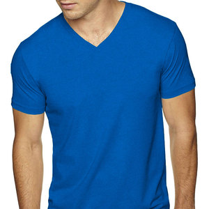 T-shirt pour homme de haute qualité 100% coton, col en V, t-shirts unis 100% coton, nouvelle mode, dernier design, coupe ajustée, t-shirts unis - Product Image 2