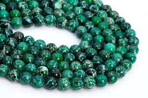 Perles de Jaspe Impérial Vert Profond Effet Sédiment Marin, Grade Gemme, Perles Rondes en Vrac 4MM 6MM 8MM 10MM 12MM, Options de Lots en Gros - Product Image 6