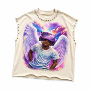 Débardeur court imprimé DTG personnalisé, 100% coton jersey, style vintage, vêtement décontracté sans manches, t-shirt unisexe - Product Image 1
