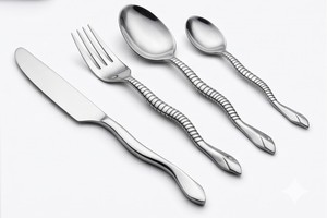 High Quality Polish Modern Luxury Flatware Cutlery Fancy Set Stainless Steel Shining Polish Designer Stem Table Ware Cutlery Set - Product Image 5
