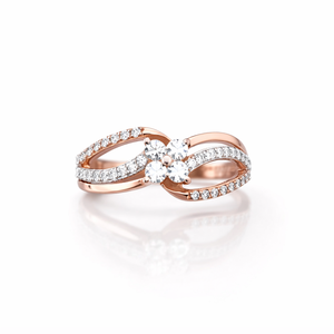 Namivaa Other Flower <b>Cluster</b> Women Elegant Twist Band Engagement Wedding Ring Fine Jewelry High Polish Finish - Product Image 1