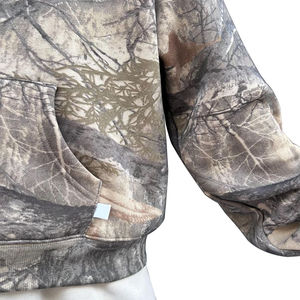 Sudadera con capucha unisex extragrande de algodón French Terry 100% con estampado de camuflaje Real Tree DTG y cremallera para hombre - Product Image 3