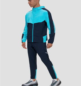 Coupe-vent personnalisé avec logo, imperméable, en coton épais, streetwear, à capuche, pour hommes, ensemble de survêtement de sport d'extérieur - Product Image 1