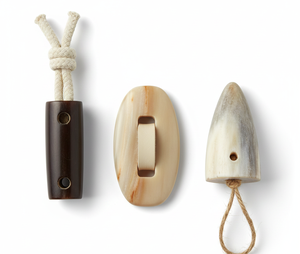 Handmade Eco-Friendly Polished <strong>Buffalo</strong> Horn Charms Natural Shape Carved Animal Theme Art Collectible Toggle Buttons Black <strong>Beige</strong> - Product Image 5