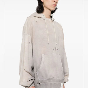 Sudadera Ligera con Aspecto Desgastado, Estilo Grunge, Mezcla de Algodón, Estilo Urbano - Product Image 3