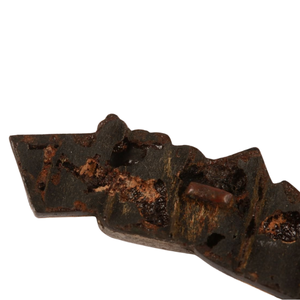 Par de Menuki del período Edo japonés con incrustaciones de cobre, motivo de papelería Iroe, accesorios de espada antiguos sin marca - Product Image 6