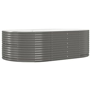 Grand lit de jardin surélevé en acier gris thermolaqué, durable, pour pots et jardinières - Product Image 2