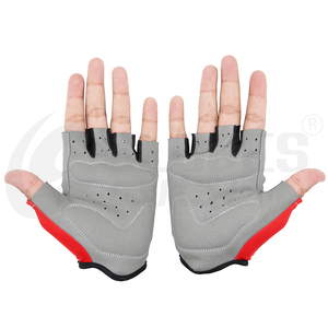 Red Grey <b>Half</b> Finger Anti <b>Slip</b> Gel Outdoor Cross Wrap Gym Gloves Adjustable Wrist Strap Breathable Lightweight Unisex 2026 - Product Image 3