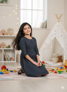 Tunique en coton Kantha à rayures imprimées pour enfants, style ethnique décontracté, confortable pour le quotidien, tenue pour filles, vente en gros - Product Image 3