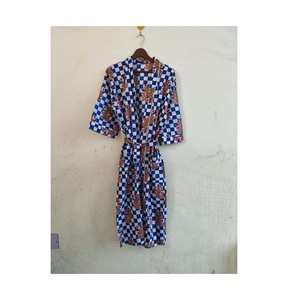 Robe longue kimono en coton taille haute pour femme, imprimé oiseaux, avec cordon de serrage, respirante, séchage rapide, douce, légère, tenue d'intérieur estivale - Product Image 6