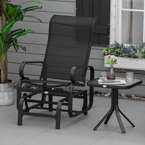 Dondolo da Esterno Nero Leggero con Braccioli Oscillanti per il Relax - Product Image 2