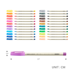 Marcador de pincel chino con tinta soluble en agua, 24 colores, pincel de cerdas de alta calidad, certificado EN 71-3 ASTM F963, suministros de arte TW - Product Image 2