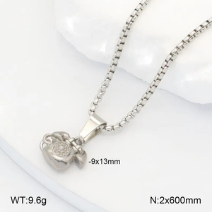 Pendentif animal classique pour Noël, en acier inoxydable 304 avec finition plaquée or 18 carats, accompagné d'une élégante chaîne en boîte - Product Image 2