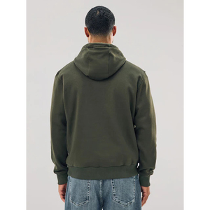 Sudadera con Capucha y Cremallera para Hombre, Color Verde Oliva, Corte Regular, Tejido de Jersey de Poliéster/Algodón, Ecológica, Invierno, Color Sólido - Product Image 2