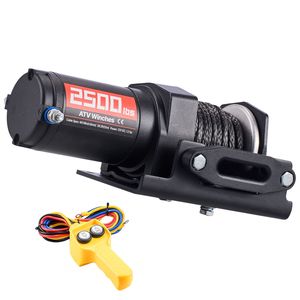 Verricello Elettrico 12V DC per ATV/UTV, Capacità 2500 Libbre, Cavo Sintetico 0.19 X 39.4, Telecomando Cablato, Impermeabile IP55, Cinghia Automatica - Product Image 1