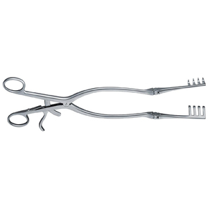 เครื่องมือถ่างเนื้อ Beckman Retractor 12 1/2 แบบปลายทู่ 4*4 แฉก 5/8 * 1 1/8 ผลิตจากเหล็กกล้าผ่าตัดเยอรมันคุณภาพสูง เหมาะสำหรับการใช้งานในสัตวแพทย์ - Product Image 1