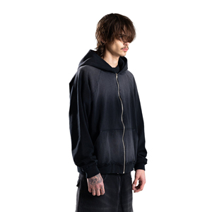 เสื้อฮู้ดดี้ผ้าฝ้ายผสมระบายอากาศได้ดี พิมพ์ลายตามสั่ง คุณภาพสูง สำหรับผู้ชาย ลายฟอกสี - Product Image 1