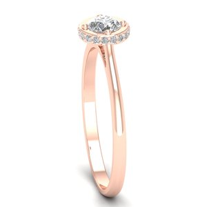 Anillo de compromiso REYES personalizable de oro macizo de 14 quilates con diamantes y halo oculto para mujer, precio al por mayor, joyería fina con certificación IGI - Product Image 3