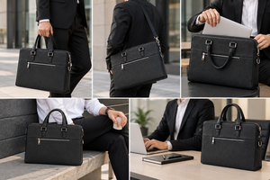 Maletín de Negocios para Hombre, de Cuero Genuino, Impermeable, de Alta Calidad, para Laptop de 15.6 Pulgadas, con Cierre, Suave - Product Image 5