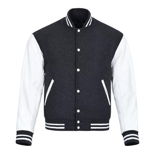 2026 Custom <b>Men's</b> Formal <b>Varsity</b> <b>Bomber</b> <b>Jacket</b> OEM Design Breathable Chenille Front Logo Polyester/Cotton - Product Image 1